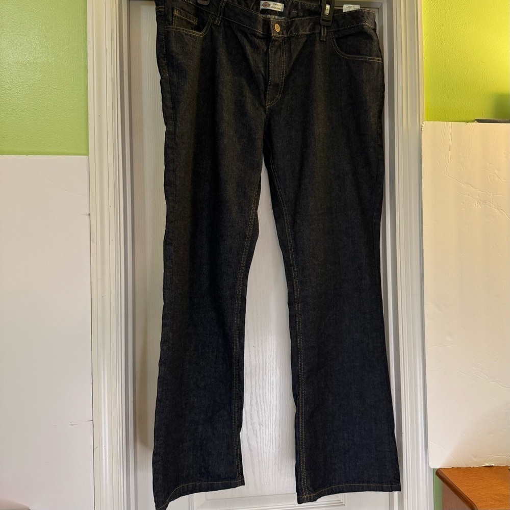 Dickies Crafted For Women Relaxed Dark Wash Blue Jeans 16R